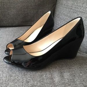 Cole Haan Black Patent Leather Wedge Size 8